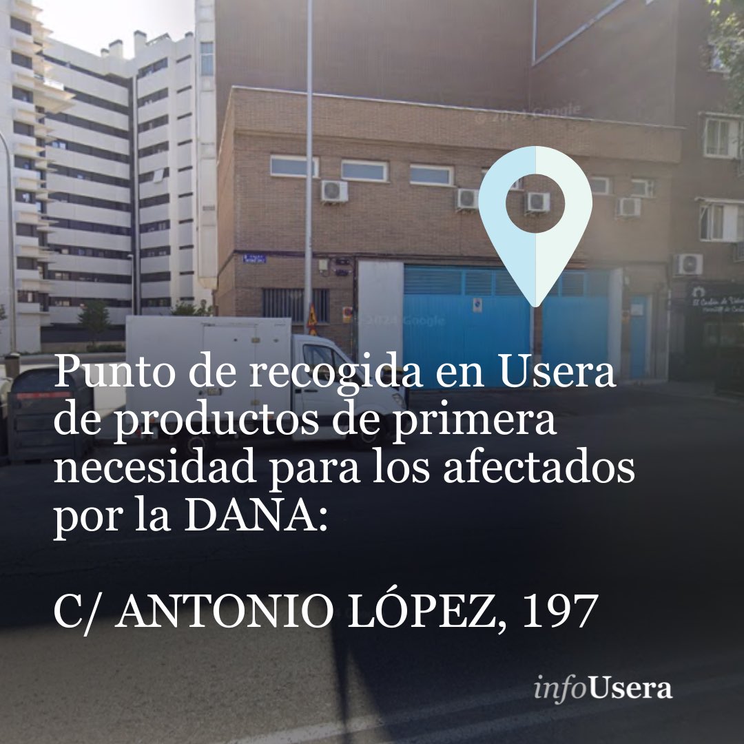 InfoUsera's tweet image. 📢 CONSULTA TODOS LOS PUNTOS DE RECOGIDA EN USERA PARA LOS AFECTADOS POR LA DANA EN LA DESCRIPCIÓN DEL POST EN INSTAGRAM: instagram.com/p/DB16rc4Op9b/…
