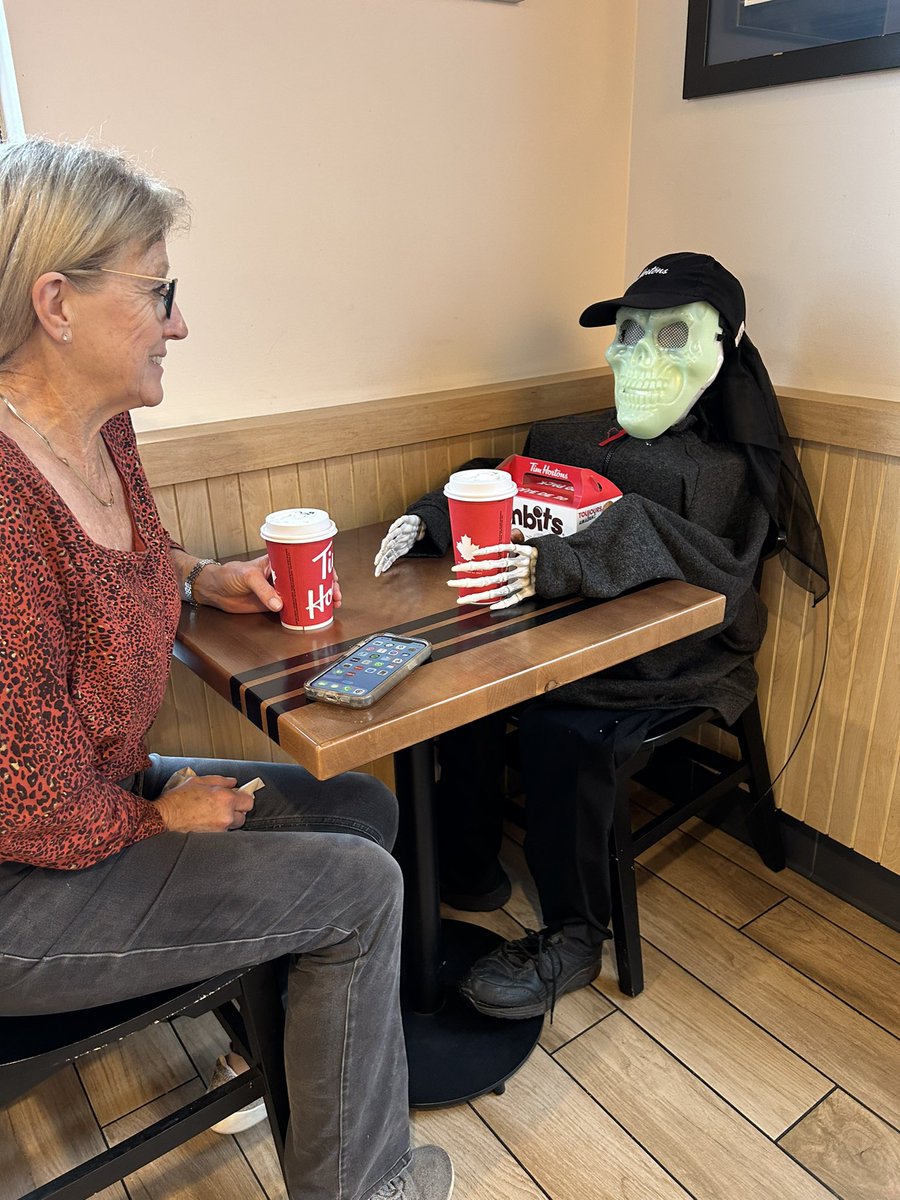 Rick_Lunny's tweet photo. Coffee and a chat @TimHortons #coffee #halloween2024 https://t.co/sfkNjBMQXz