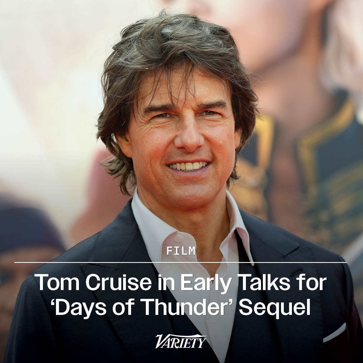 Variety's tweet photo. Tom Cruise could be going back to the racetrack.

In the wake of his record breaking success with “Top Gun: Maverick,” Cruise is in early negotiations with Paramount for a sequel to “Days of Thunder,” his 1990 NASCAR drama. https://t.co/w3WEyJ4g78 https://t.co/5xvpcOcBu5