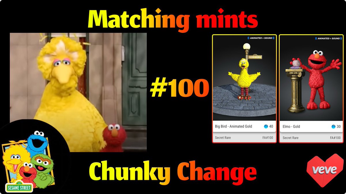 Pretty sure Elmo &amp; Big Bird kept it 💯

Also the Tickle Me Elmo doll broke sales records back to back years of 96’ and 97’
Shoutout to <a href="/olezha199/">⭕️lezha228🇺🇦</a> for creating this and for securing the rare Elmo #100 for me 😏