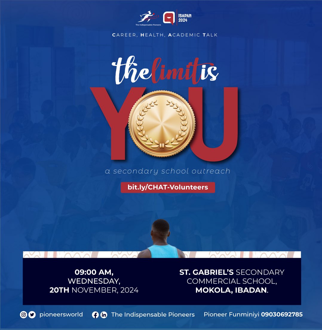 Pioneersworld's tweet photo. ARE YOU READY???

CHAT2024 is HERE!
Career-Health-Academic-Talk.

#ChattingCHAT
#TheLimitIsYou
#CHAT2024
#SDG4 https://t.co/UfJ1CDKxbo