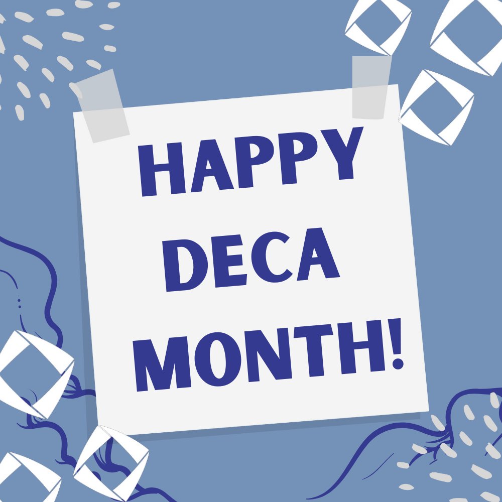 NMDECA's tweet image. Happy DECA month! Keep up with the days and tag us to share! #IAMNMCTSO #DECAMonth #NMDECASoarsAbove