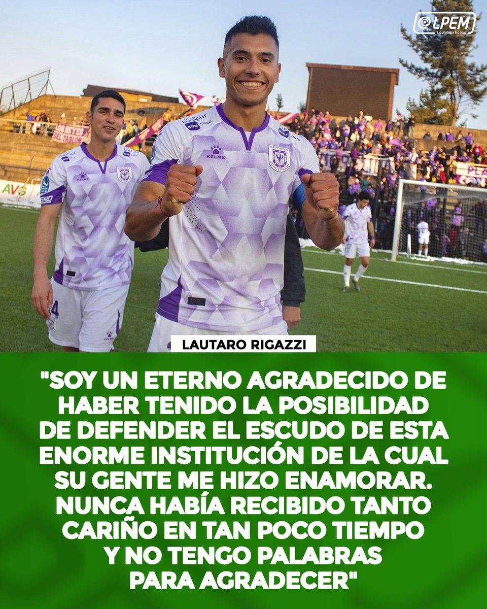 LaPelotaesMia's tweet photo. EL ADIÓS DE RIGAZZI👋⚪🟣

El defensor de Deportes Concepción, Lautaro Rigazzi, se despidió del club vía redes sociales luego de la final perdida de Segunda División. ¿Qué le dirías?

#LPEMEnTodas https://t.co/TGoa4neOFN