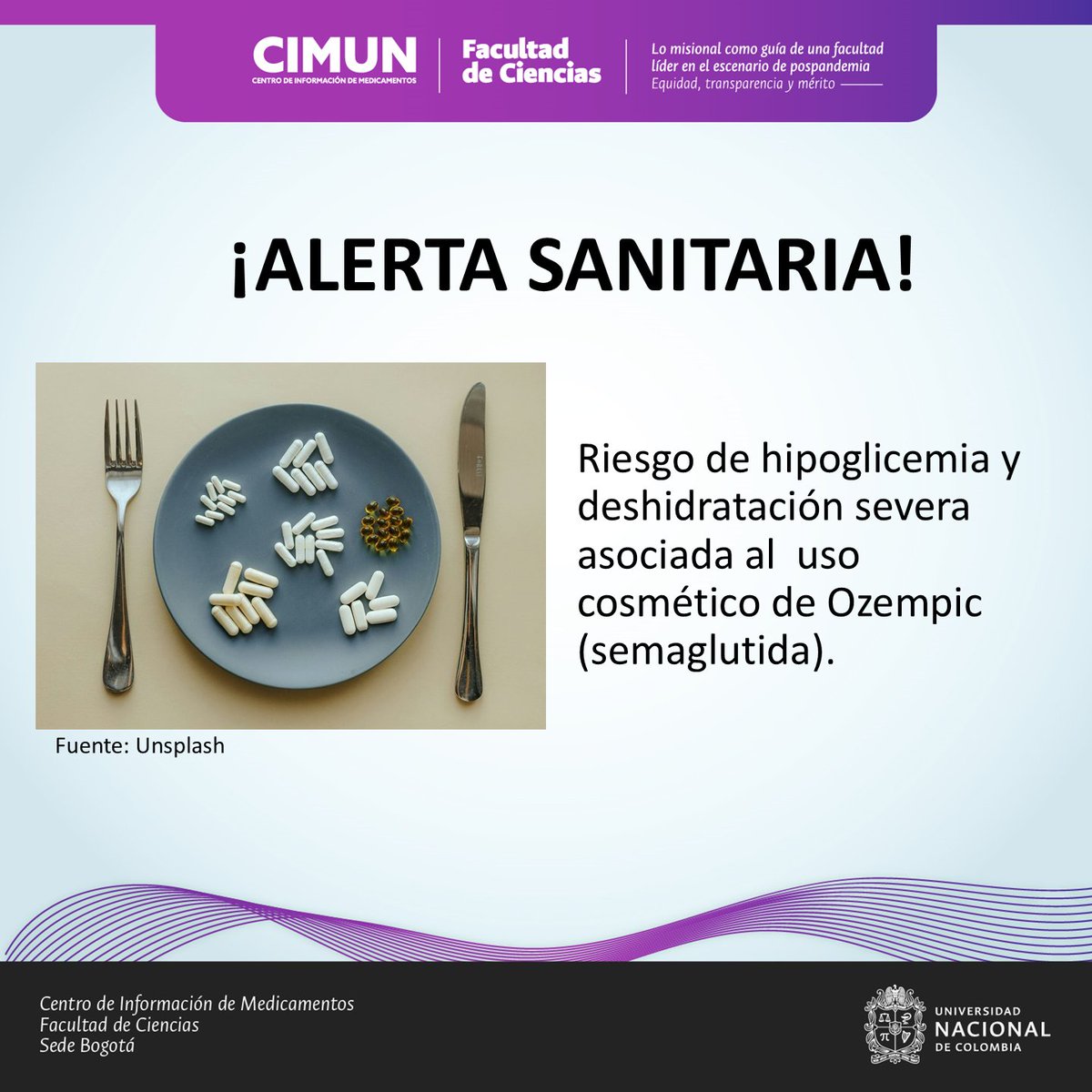 CIMUNCOL's tweet photo. ¡Alerta Sanitaria! 🚨🚨🚨
Riesgo de hipoglicemia y deshidratación severa asociada al uso cosmético de Ozempic (semaglutida).
Encuentre información aquí:
https://t.co/aliDj8gPZo https://t.co/xZBV0mUIV5