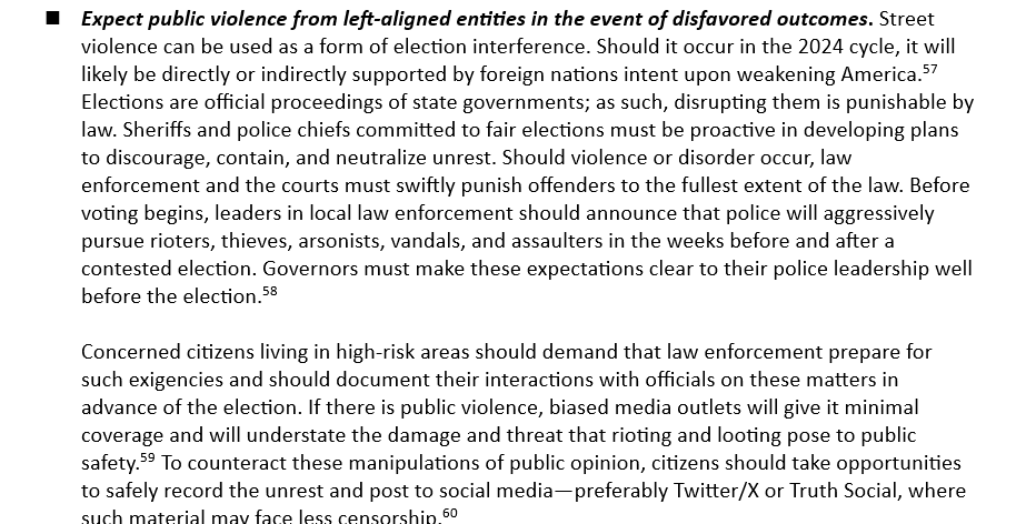 IntegrityProj24's tweet photo. Strategy #17 for stopping the steal:

Prepare for public violence in the event of a Trump win.

Governors and state officials must notify sheriffs and courts IN ADVANCE of the expectation that rioters and thugs are promptly arrested and prosecuted to the full extent of the law. https://t.co/flPfwoXozX