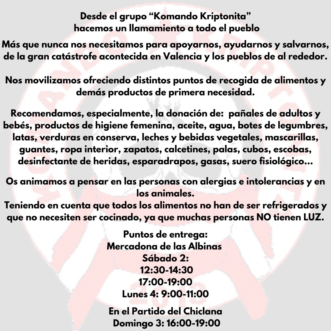 AYUDA PARA VALENCIA!!