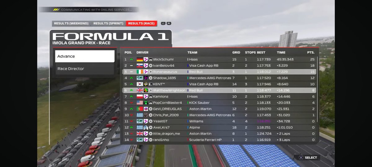 SET_Kirby's tweet photo. ERO S14 start: Imola
Qualis: Both QB
S: P5
R: P6
An amazing way to start @erof1league on a high thanks to a good car I used which makes me feel confident everywhere I go, let's keep pushing and hopefully, I can win a race for the very first time! https://t.co/NWqA633uqp