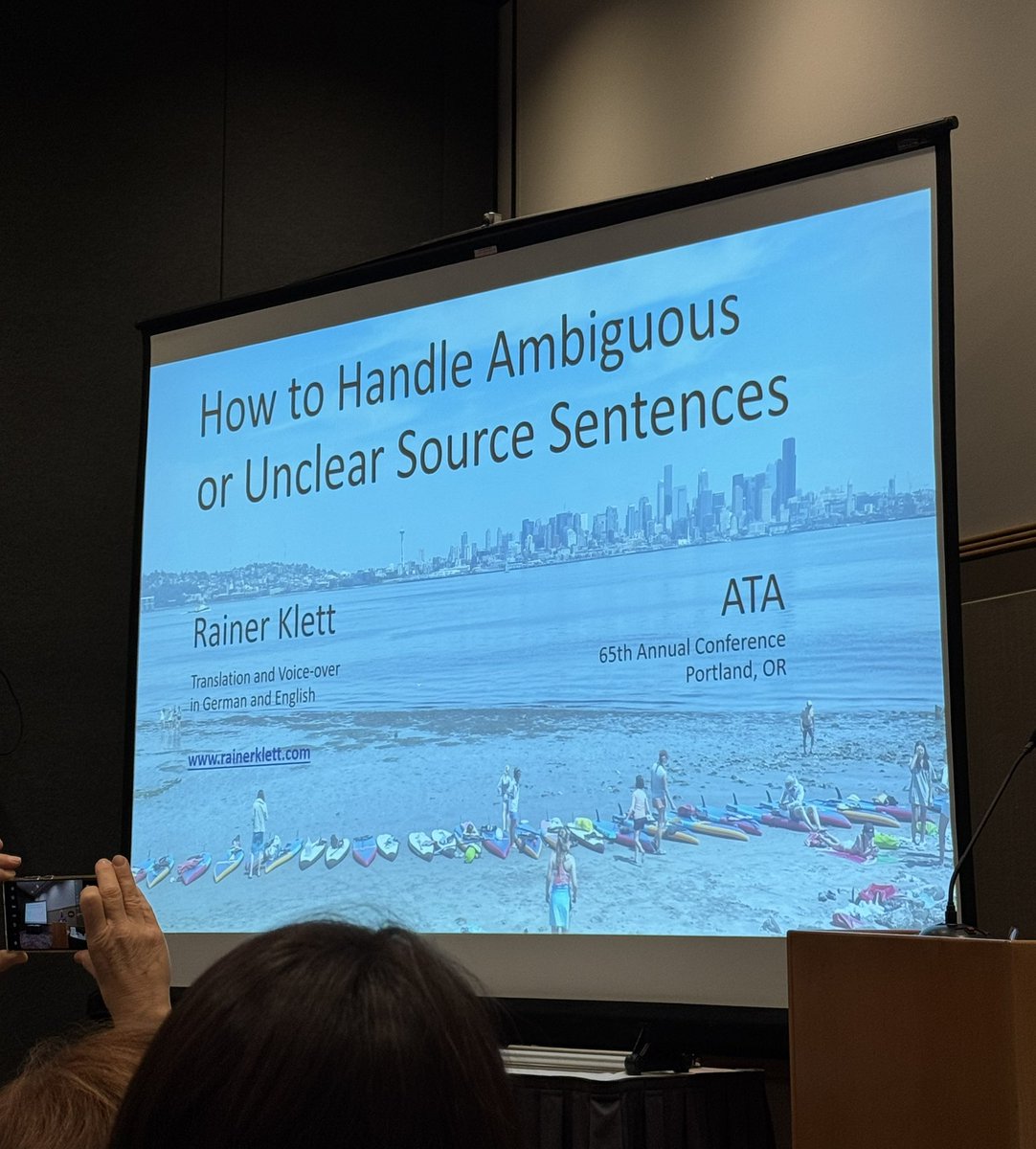 This afternoon, #GLD member Rainer Klett delivered an engaging and insightful presentation on effective strategies for managing ambiguous or unclear source sentences.

Thank you for sharing your insight and expertise, Rainer. 🙌

#ATA #ATA65 <a href="/atanet/">American Translators Association</a>