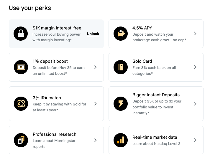 RobDonnelly47's tweet image. Robinhood Gold is an unreasonably good deal.
$50/yr for 3% on all credit card spend, 1% deposit bonus, and 3% bonus on IRA contributions. Easily pays for itself many times over.