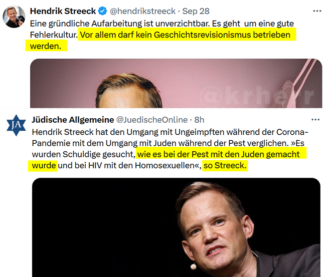 Kaum ein Monat liegt zwischen diesen beiden Aussagen des CDU-Bundestagskandidaten <a href="/hendrikstreeck/">Hendrik Streeck</a>. Ich bin als Mediävist gern bereit ihn aufzuklären, warum seine Aussage lupenreiner Geschichtsrevisionismus ist:

In meiner Heimatstadt Mainz, wo während des Mittelalters die größte