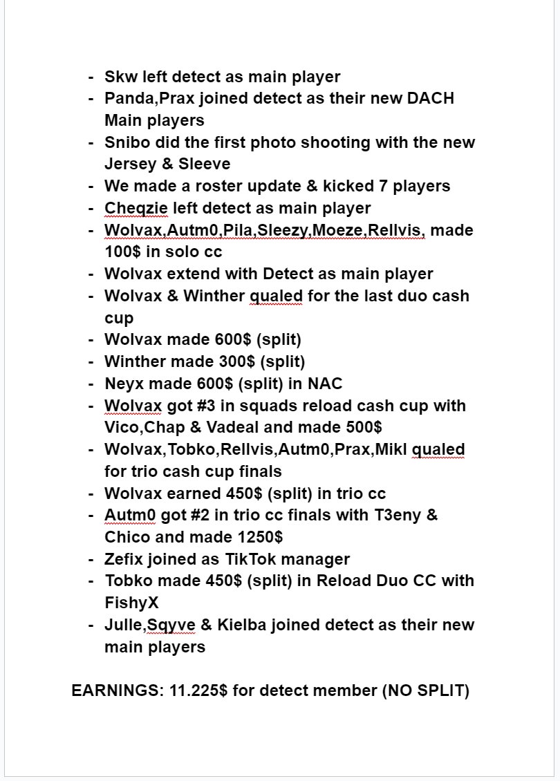 DetectEsportsEU's tweet photo. TheRosterBuildMonth | #RosterBuild ⛏️
The review from october is here.
Now in written pictures but next month as video.
Summary of october, our players made $11,250 in total and we had many great experiences.
Get ready for the next few months.
#DetectTheFuture 💙 https://t.co/46K2Edm0jI