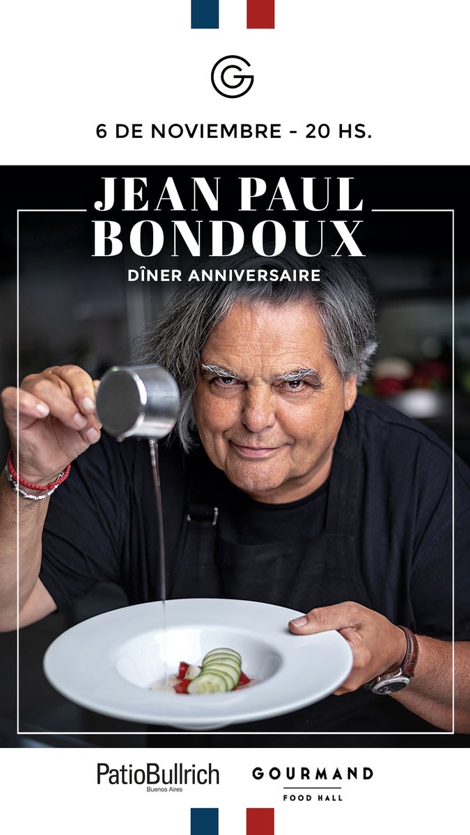 rinconbonvivant's tweet image. Gourmand Food Hall del shopping Patio Bullrich recibirá el miércoles 6 de noviembre al chef francés Jean Paul Bondoux en una cena de siete pasos maridados con vinos de alta gama de la bodega Catena Zapata. Más info 👇pedidos.gourmandfoodhall.com/pedidos-online… #gastronomía #chef #altagama
