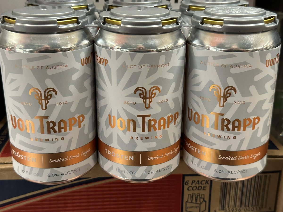 Trösten, translating to “comforting,” is a dark lager with rich notes of chestnut and toast. Carafa and smoked malts create rich flavors lingering on a surprisingly light, smooth finish.#vontrappbrewing #vontrapp