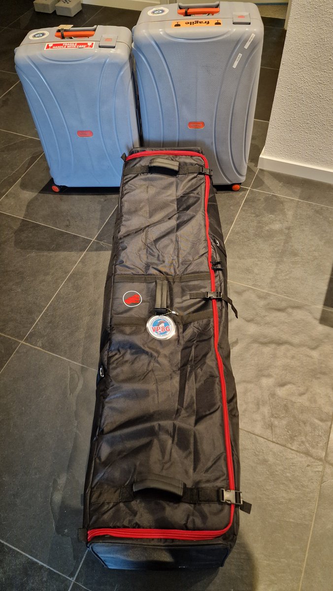 All materials and equipment for VP8G has been packed. Total of 90KG in 2 suitcases, one large back and a backpack. Still waiting to get approval from the airline for the excess bagge.