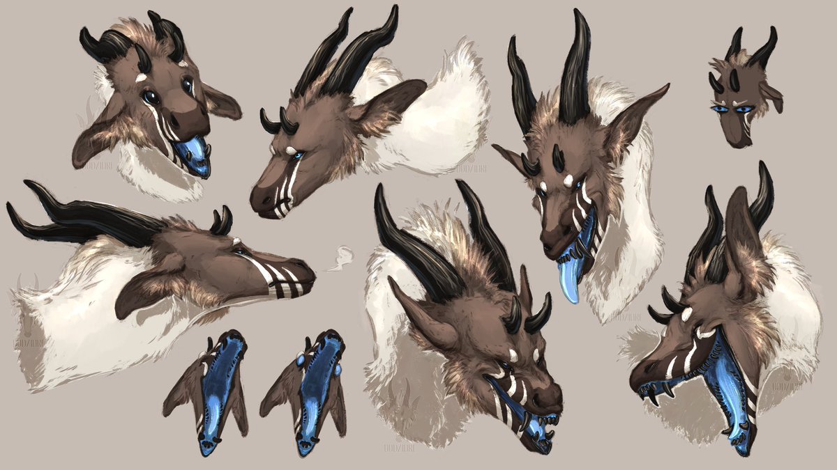 Expressions practice time!
Of course of my favourite la kreatura Arlo :3

#OC #dragon #characterdesign #furryartist