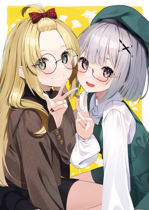 秋の眼鏡っ子達#オリジナル 