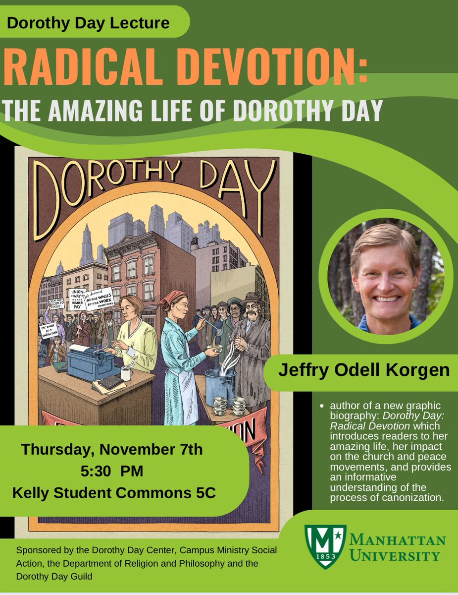 kevin_ahern's tweet photo. On this feast of #allsaints I’m grateful for the opportunity to engage in the cause for sainthood of Dorothy Day @DayGuild and excited to have our upcoming annual lecture next week at @ManhattanEdu featuring the new illustrated  of Dorothy from @PAULISTPRESS @CauseSanti @NY_Arch https://t.co/qks4Otg2JE