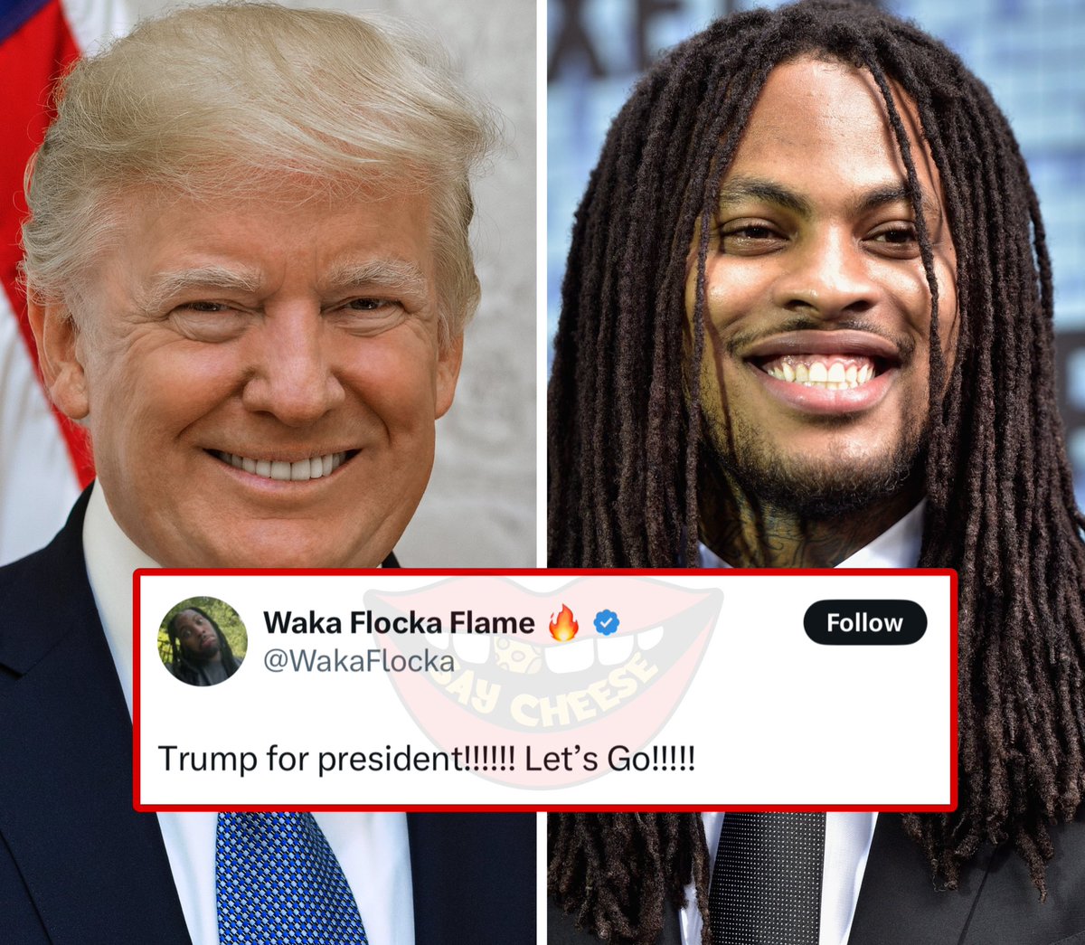 SaycheeseDGTL's tweet image. Waka Flocka has officially endorsed Donald Trump 🇺🇸