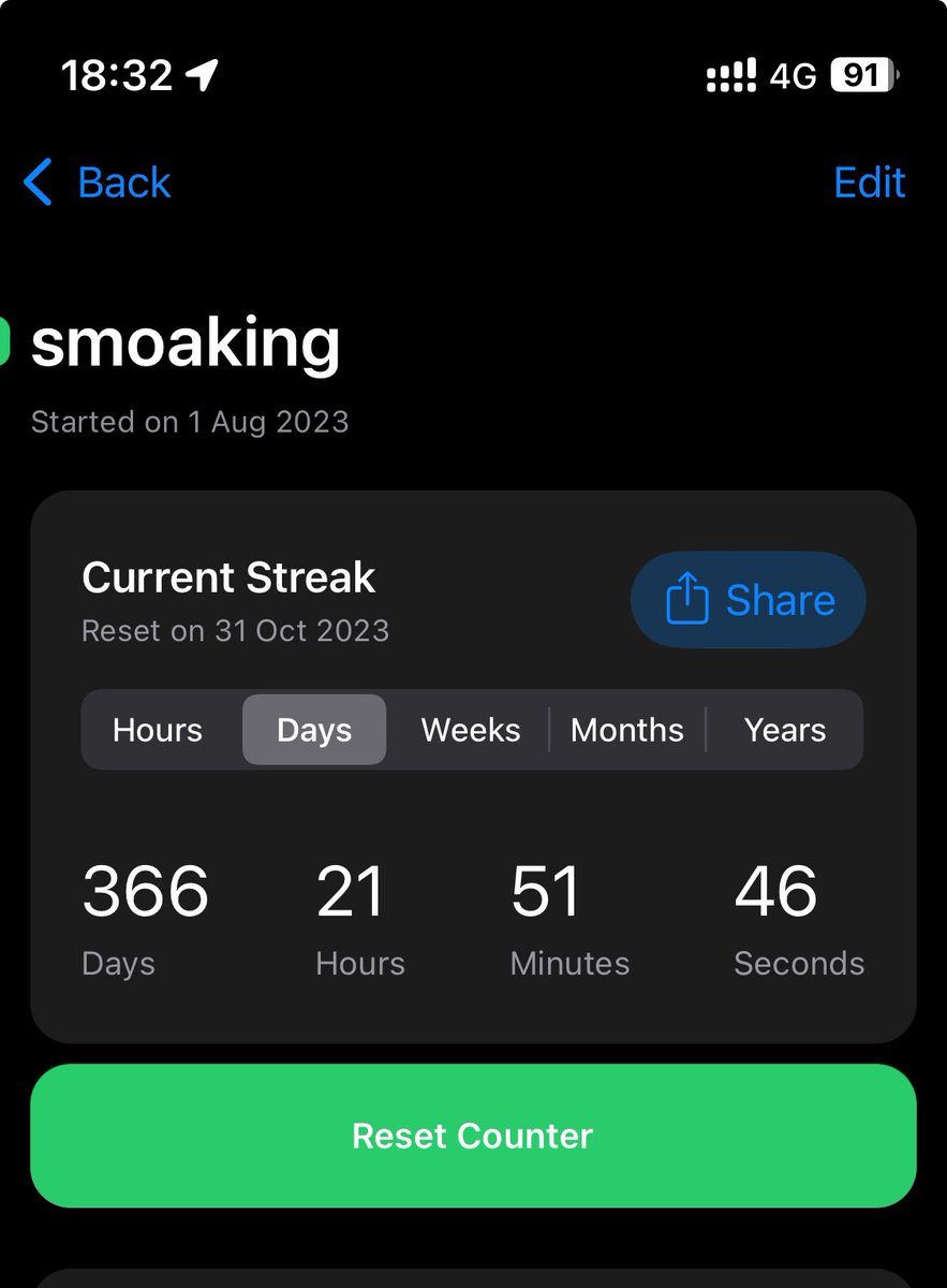 dm4uz3's tweet image. celebrating 1 year no smoking
