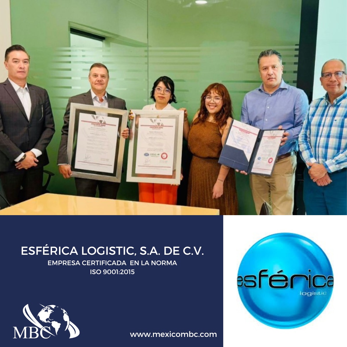 MexicoMb's tweet photo. Un gran paso para Integradora de servicios Esférica Logistic,S.A. de C.V. y un orgullo para MB Certification Mexico.

ESFÉRICA LOGISTIC ,S.A. de C.V., Certificación ISO 9001:2015.

Acércate a los expertos y certifícate con nosotros
https://t.co/kAivRWKih2
https://t.co/k3y3BxfGZ2 https://t.co/oqvRmMrWSL