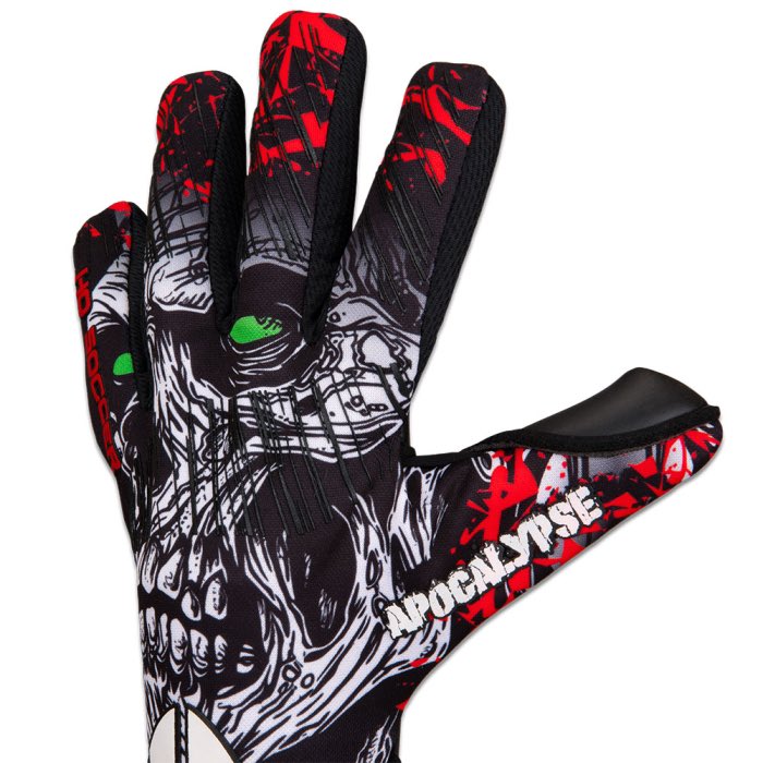 FIRST EVOLUTION is a great addition to our pro glove range, now available in our  APOCALYPSE design for Halloween! The palm is negative in a one piece under an ergonomically construction with wrap over thumb for a close and comfortable fit to the fingers ho-soccer.co.uk/product/520405/
