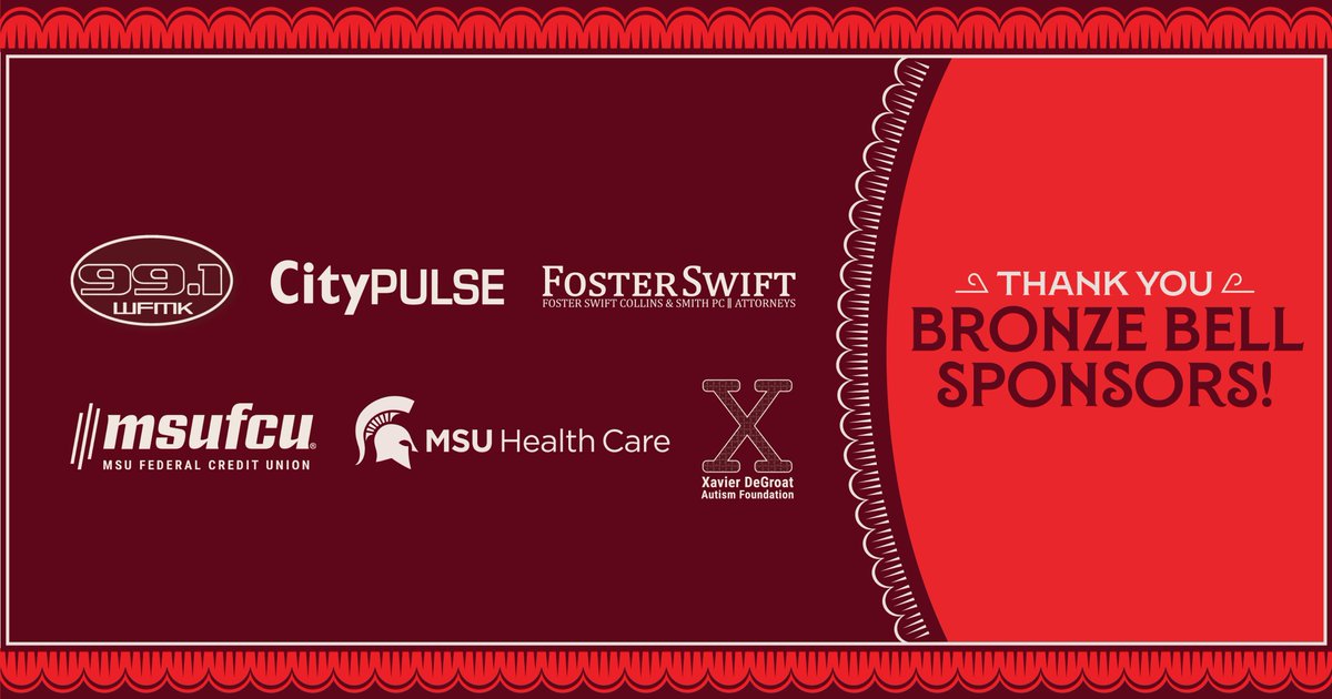 SilverBellsLans's tweet image. Thank you to our 2024 Bronze Bell Sponsors for your support of this proud Lansing tradition!

#40YearsofSilverBells #SilverBells2024 #LoveLansing #SilverBellsintheCity #ElectricLightParade #LansingMichigan