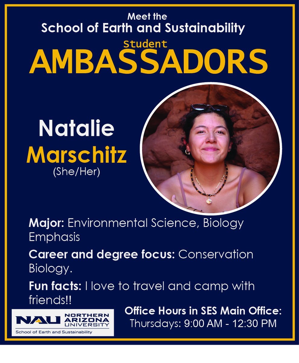 Meet our SES Ambassadors!  Our Ambassadors are leaders in our school to assist incoming and current students. They will also create additional ways for our community to connect and grow. Stop by their office hours in the SES Office, Ashurst A108, with any questions!