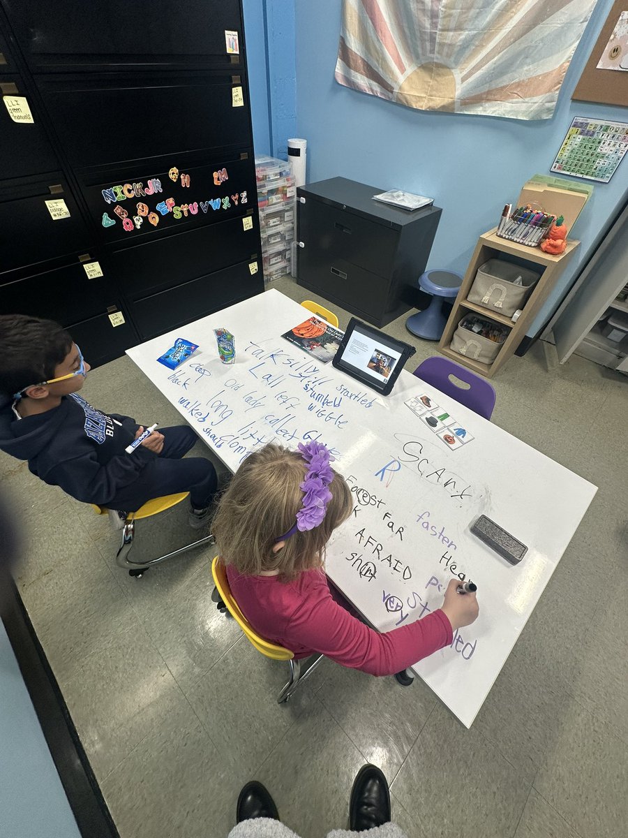 some of our second grade learners had a fun speech session to wrap up our Halloween celebrations. We read The Little Old Lady Who Was Not Afraid of Anything and found words in the book that contained their speech sounds to practice <a href="/MeadowDriveElem/">Meadow Drive School</a>