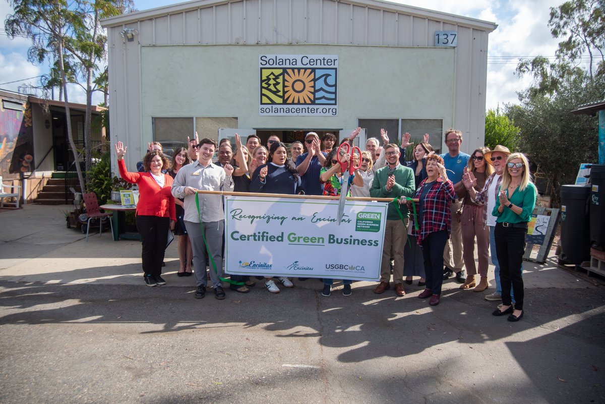 🌍Great news, Encinitas!🌱On October 29, Solana Center for Environmental Innovation was recognized as our latest certified green business!👏Local businesses interested in sustainability can join us on November 20 at City Hall to learn about becoming certified green.