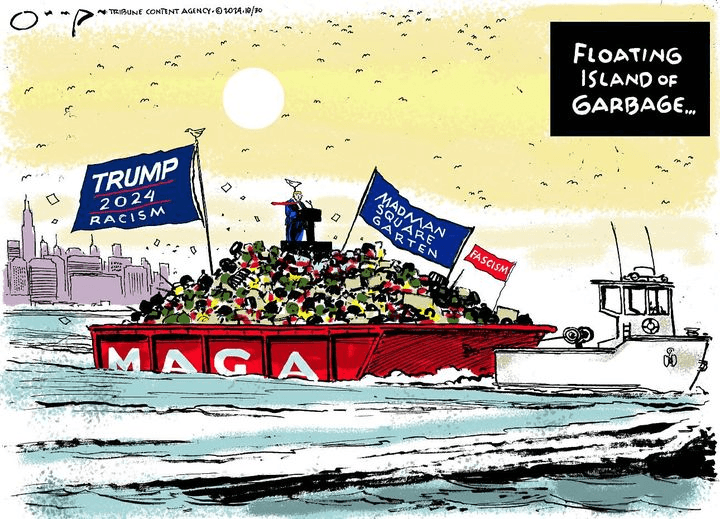 ablueview's tweet photo. Living in it his whole life, Trump intimately understands garbage.

#DefeatTrumpism #VoteHarrisWalz2024 #VoteBlueAllTheWayDown #VoteProChoice #ABlueView https://t.co/qJBFxjuPgj