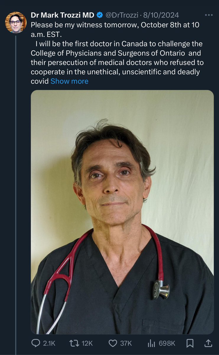 QuackDetector's tweet photo. Still revoked, so I guess he can continue to play social media doc
#QuackTrozzi
https://t.co/N824yponb7 https://t.co/RfL5Q5H0l9