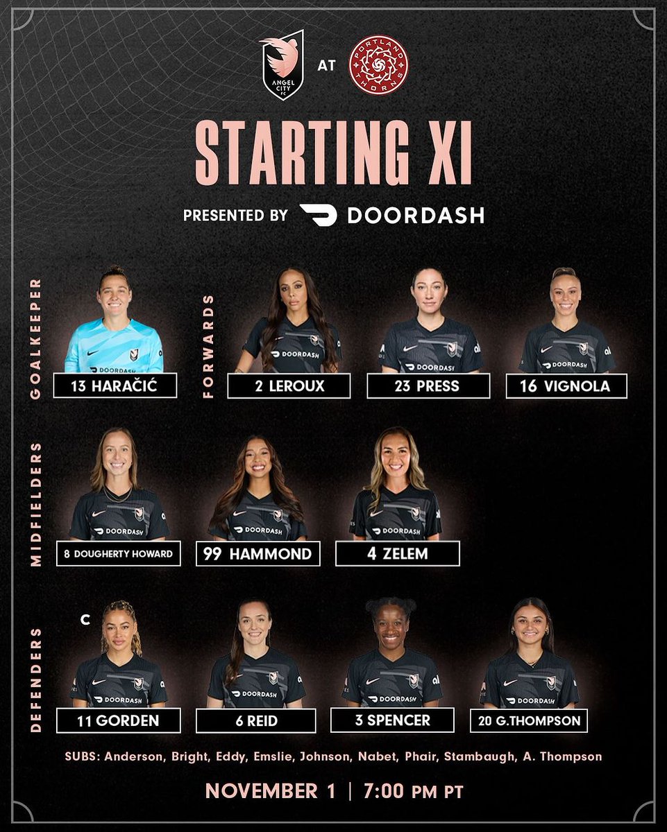 ÚLTIMO JOGO DA TEMPORADA 🔥

Novidade de hoje é Christen Press começando titular desde sua volta de lesão.

🆚 #BAONPDX 
🕒 23:00
📺🔗 watch.nwslsoccer.com/live/260216

#PORvLA #AngelCityFC