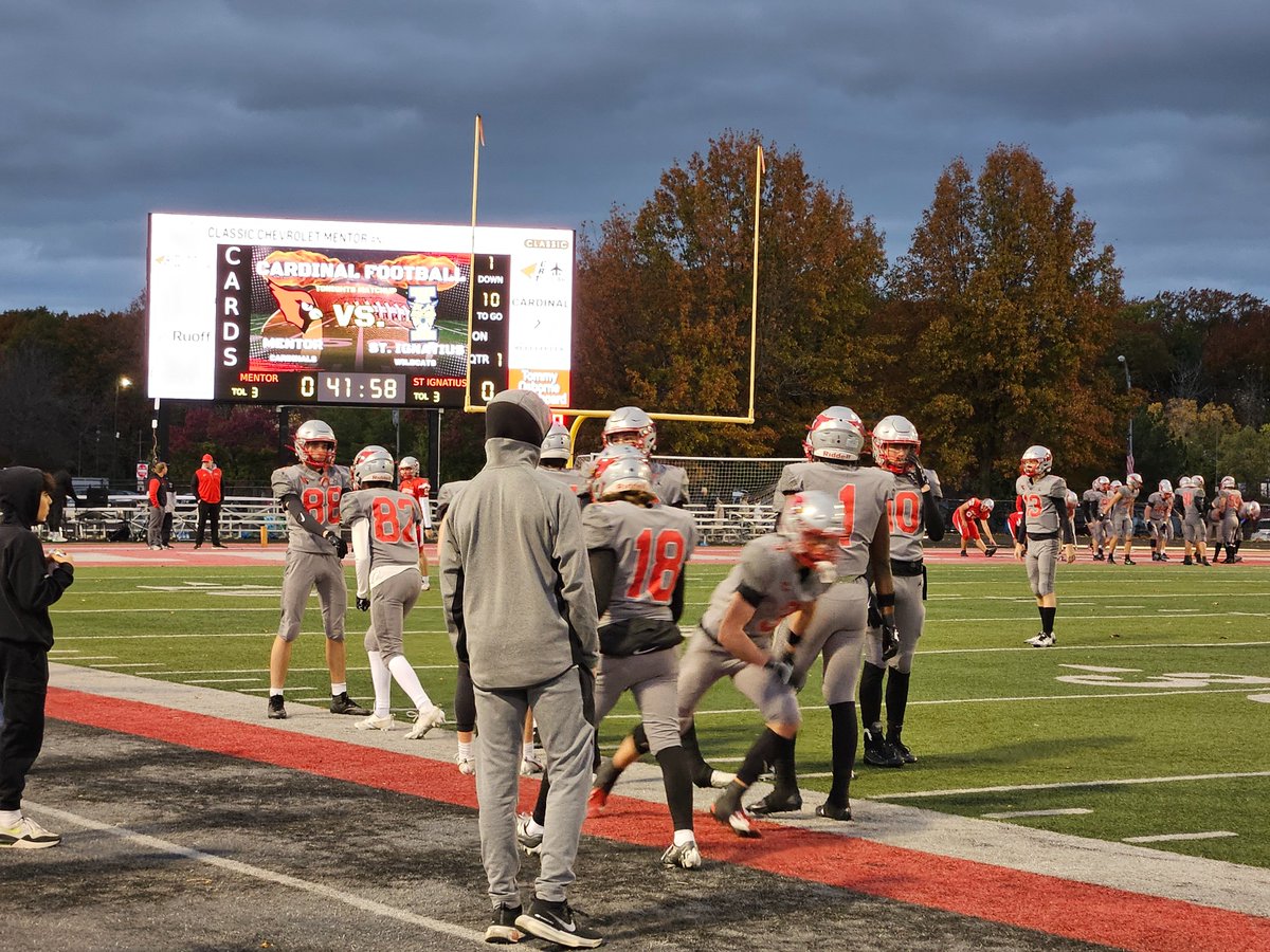 Ginnie Jeschelnig (@virjes) on Twitter photo Ready for the BIG GAME!!!! Coin toss & GO CARDS!!
<a href="/MentorHigh/">Mentor High School</a> Cards win 31-7 and advance to round 2 vs the Strongsville vs Cleveland Hts winner next Friday. 🏈 Ready for the BIG GAME!!!! Coin toss & GO CARDS!!
<a href="/MentorHigh/">Mentor High School</a> Cards win 31-7 and advance to round 2 vs the Strongsville vs Cleveland Hts winner next Friday. 🏈