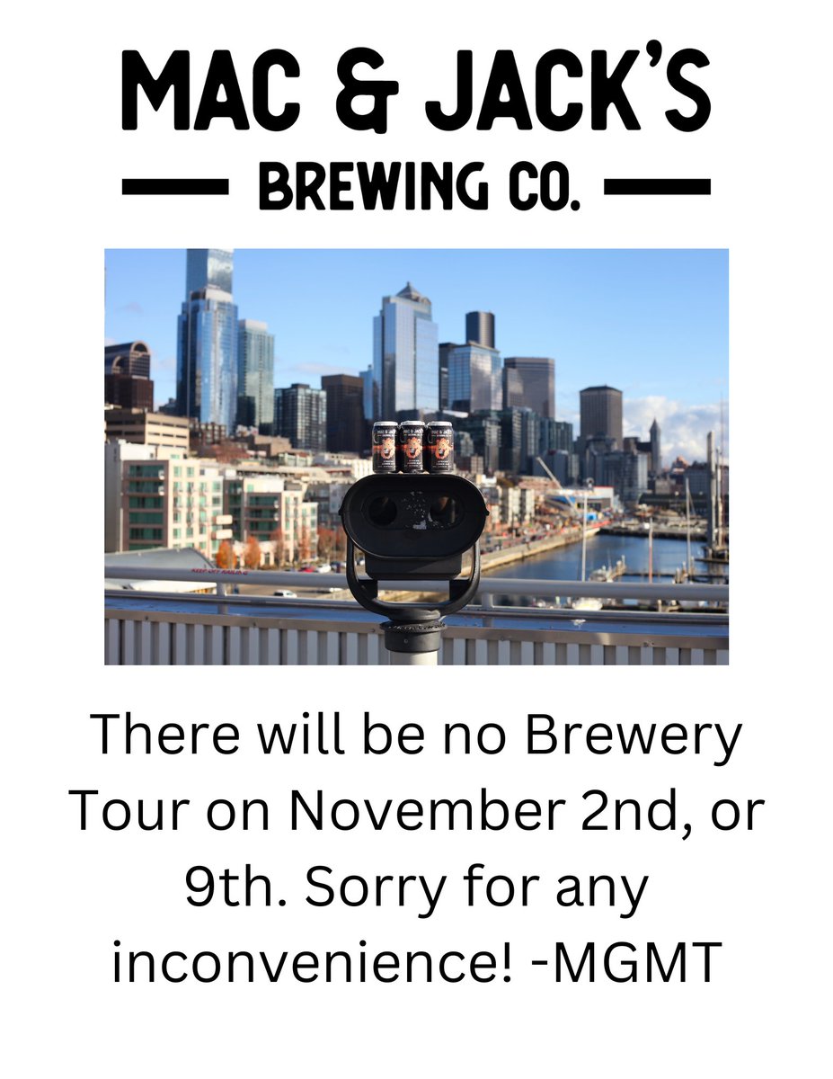 Outsider BBQ will be at Mac &amp; Jack's Beer Garden on Saturday 11/2! No tour 11/2 or 11/9. Cheers🍻🍖