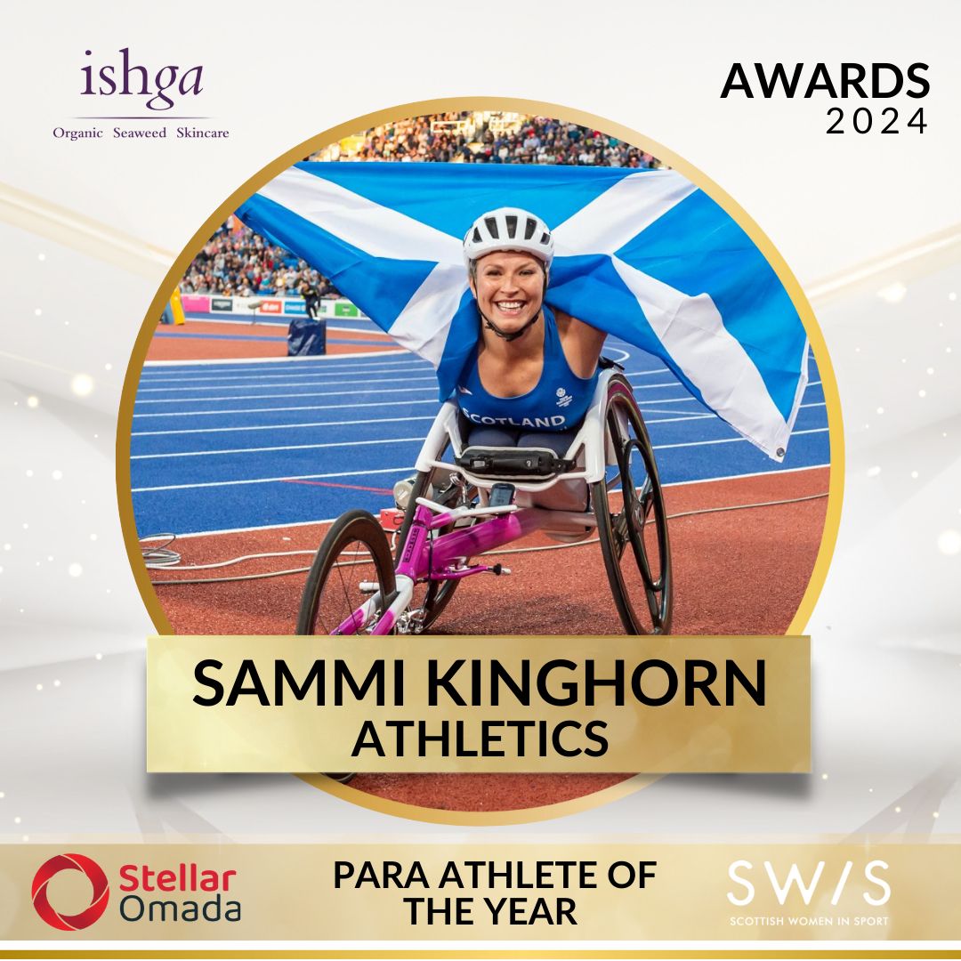 ScotWomenSport's tweet photo. 🌟 PARA ATHLETE OF THE YEAR: SAMMI KINGHORN 🌟

Sammi was unstoppable at this summer's Paralympic Games, bringing home no fewer than five medals including Gold in the T53 100m.

#SWISAwards @ishgaskincare @scotathletics https://t.co/WlulPj8opp