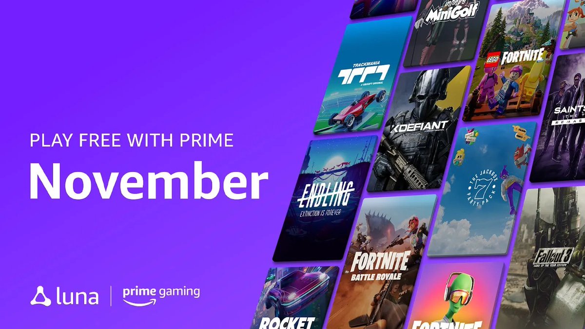 Wario64's tweet photo. November free Prime Gaming titles lineup:

Today:
-Marvel’s Guardians of the Galaxy (EGS)
-Mafia: Definitive Edition (GOG)

Nov 7
-Dishonored — Definitive Edition (GOG)
-Duck Paradox (GOG)
-Close To The Sun (GOG)
-Disney•Pixar Cars
-Bang Bang Racing
-Snakebird Complete (EGS)

Nov 14
-Ms. Holmes: The Case of the Dancing Men Collector’s Edition
-Chasm: The Rift (GOG)
-House of Golf 2 (EGS)
-Tomb Raider: Anniversary (GOG)
-Blade of Darkness (GOG)

Nov 21
-Max: The Curse of Brotherhood
-Overcooked: Gourmet Edition (GOG)
-Gloomy Tales: One-Way Ticket Collector’s Edition
-Super Meat Boy (EGS)
-Moonscars (GOG)
-RIOT — Civil Unrest (GOG)

Nov 27
-Elite Dangerous (EGS)
-Sir Whoopass — Immortal Death (GOG)
-Jurassic World Evolution (EGS)
-Mystery Case Files: The Dalimar Legacy Collector’s Edition
-Shogun Showdown (GOG)