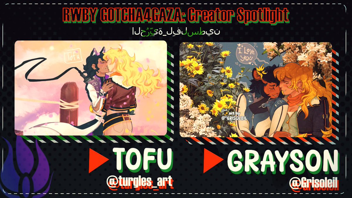rwbyg4gaction's tweet image. ✨✨✨CREATOR SPOTLIGHT✨✨✨

Welcome @turgles_art and @Grisoleil , RWBY FNDM, two of our brilliant artists! Here’s a little looksie into the kind of art they draw 👀

docs.google.com/forms/d/e/1FAI…

#RWBYGotcha4Gaza