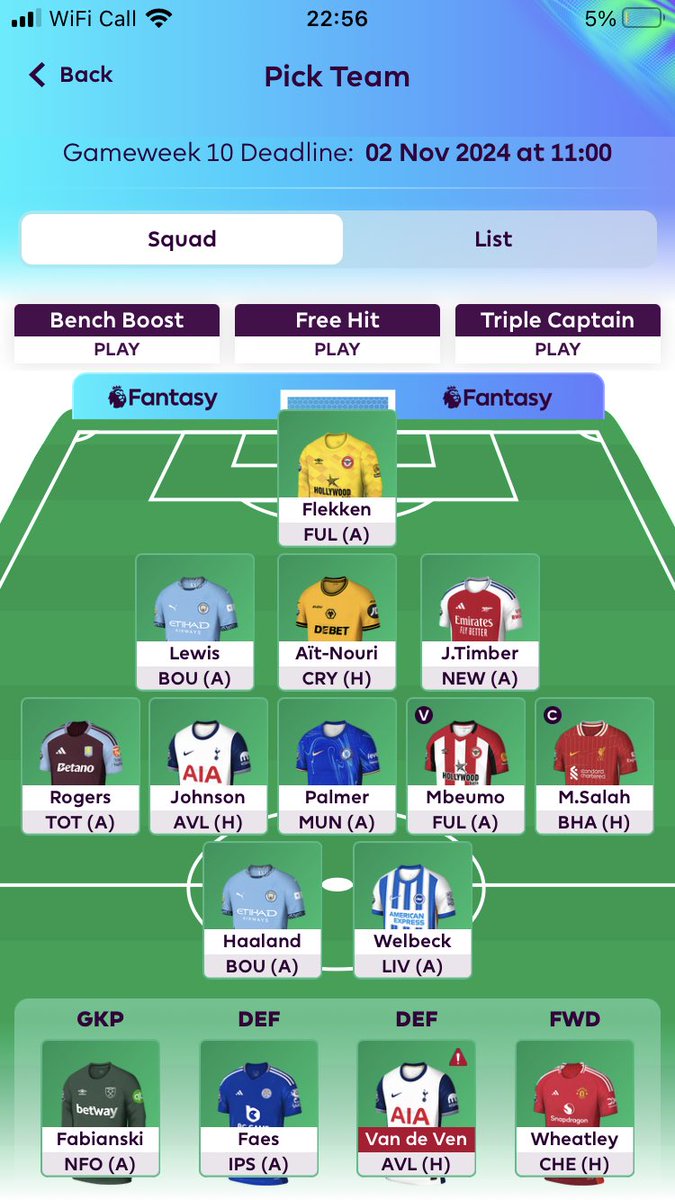 TheFootyProf's tweet photo. 🔁1 transfer to make, should I do Welbeck to Cunha/Raul or VDV to a similar for squad depth?

🎯I’m hesitant to sell Welbeck with the upcoming fixtures!

🌎 646k https://t.co/4p7ks9LgJE