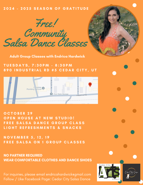 CedarCityArts's tweet photo. Nov. arts news: https://t.co/Yn1PhlcBdw Correction: CCMA concert double Duos is on Nov 21. One addition: Salsa Dance Classes. Remember to send us arts events by the 15th of the month.  If we have missed anything else please post in the comments and we will share. https://t.co/kJO4gJi7kn