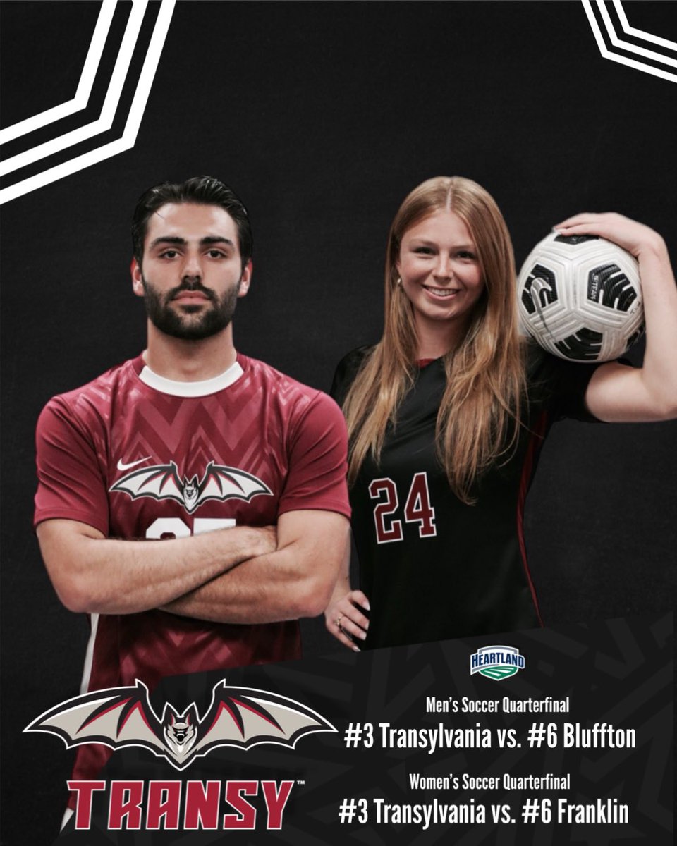 Transy Sports (@transysports) on Twitter photo Pat Deacon Stadium is set to host two HCAC Quarterfinal matchups on Saturday.
#3 <a href="/transymsoccer/">Transy Men's Soccer</a> takes on #6 Bluffton at 3 p.m.
#3 <a href="/transywsoccer/">Transy Women's Soccer</a> takes on #6 Franklin at 7 p.m.
Tickets: transysports.com/sports/2020/5/…
#FlyPios🦇 Pat Deacon Stadium is set to host two HCAC Quarterfinal matchups on Saturday.
#3 <a href="/transymsoccer/">Transy Men's Soccer</a> takes on #6 Bluffton at 3 p.m.
#3 <a href="/transywsoccer/">Transy Women's Soccer</a> takes on #6 Franklin at 7 p.m.
Tickets: transysports.com/sports/2020/5/…
#FlyPios🦇
