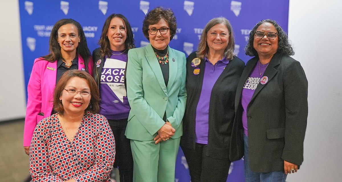 Jacky Rosen (@rosenfornevada) on Twitter photo Reproductive freedom is on the ballot on November 5th.
I’m proud of my record fighting for Nevadans’ reproductive freedom and standing up against MAGA extremists like my opponent who want to take away reproductive rights.
Thank you <a href="/TammyDuckworth/">Tammy Duckworth</a>, <a href="/jessicamackler/">Jessica Mackler</a>, Reproductive freedom is on the ballot on November 5th.
I’m proud of my record fighting for Nevadans’ reproductive freedom and standing up against MAGA extremists like my opponent who want to take away reproductive rights.
Thank you <a href="/TammyDuckworth/">Tammy Duckworth</a>, <a href="/jessicamackler/">Jessica Mackler</a>,
