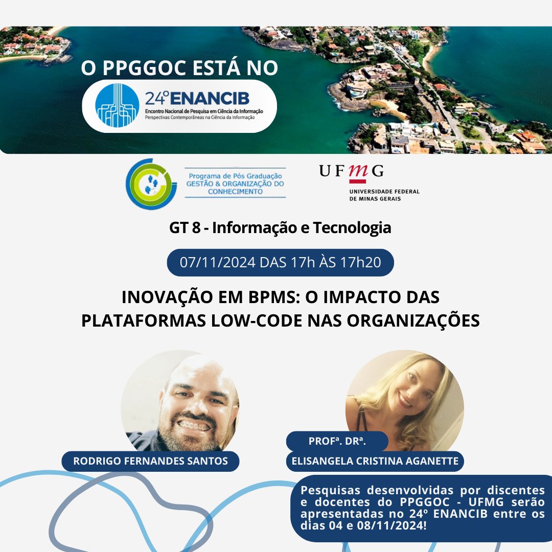 Os docentes e discentes do PPGGOC UFMG estarão no XXIV Encontro Nacional de Pesquisa em Ciência da Informação (ENANCIB), em Vitória-ES (04 e 08 de novembro), apresentando os resultados de suas pesquisas. Site: ancib.org/sites/enancib2…
<a href="/enancib2024/">enancib2024</a>