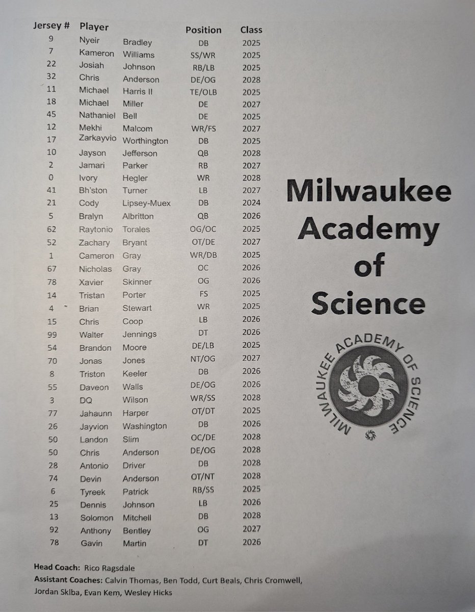 Here's your program for tonight's level 2 playoff battle between Darlington and Milwaukee Academy of Science. #Go #Redbirds