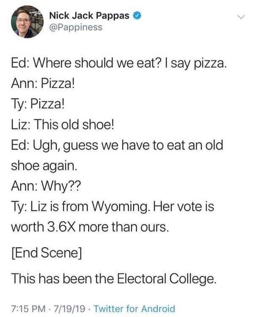 BlisterPearl's tweet photo. "This has been the Electoral College" https://t.co/wPofo4bdiQ