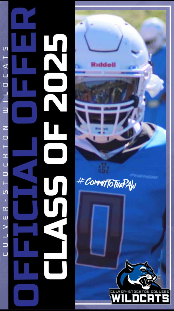 After talking with coach <a href="/CoachCutshaw/">Roy Cutshaw Jr</a> I am blessed to receive an offer to continue my football dreams at <a href="/CSCwildcatsFB/">Culver Football</a> . <a href="/SV_Football_/">Sylvania Southview Football</a> <a href="/svcougarclub/">Southview Cougar Club</a> <a href="/stevejhardy/">Steve Hardy</a>