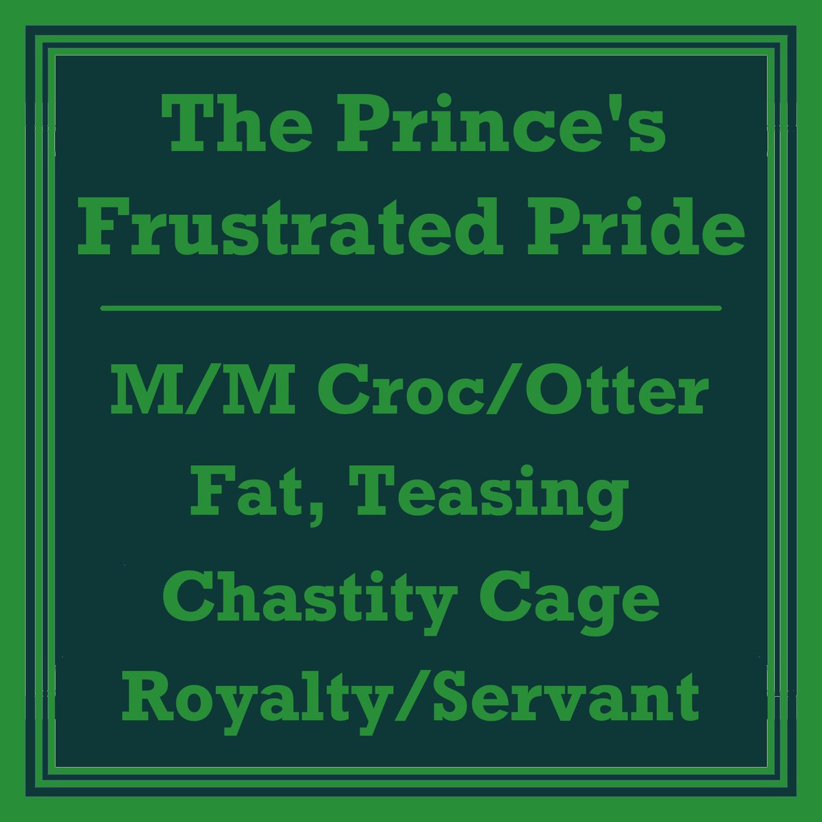 “Raghnall imagined beaching himself, begging his servant to make him cum somehow through his cage. Another drop of precum added to the saturated mass of his loincloth…”

“The Prince’s Frustrated Pride”, The next story of my dear crocodile is up to read!

furaffinity.net/view/58688920/