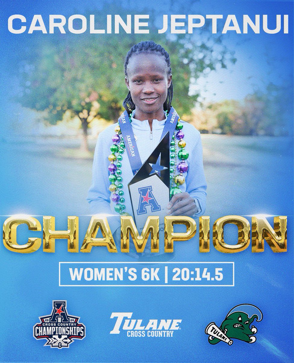 CAROLINE JEPTANUI IS YOUR 2024 AAC INDIVIDUAL WOMEN’S CHAMPION!!⭐️⭐️

#RollWave🌊 | #RunWave👟 | #SetTheStandard📈