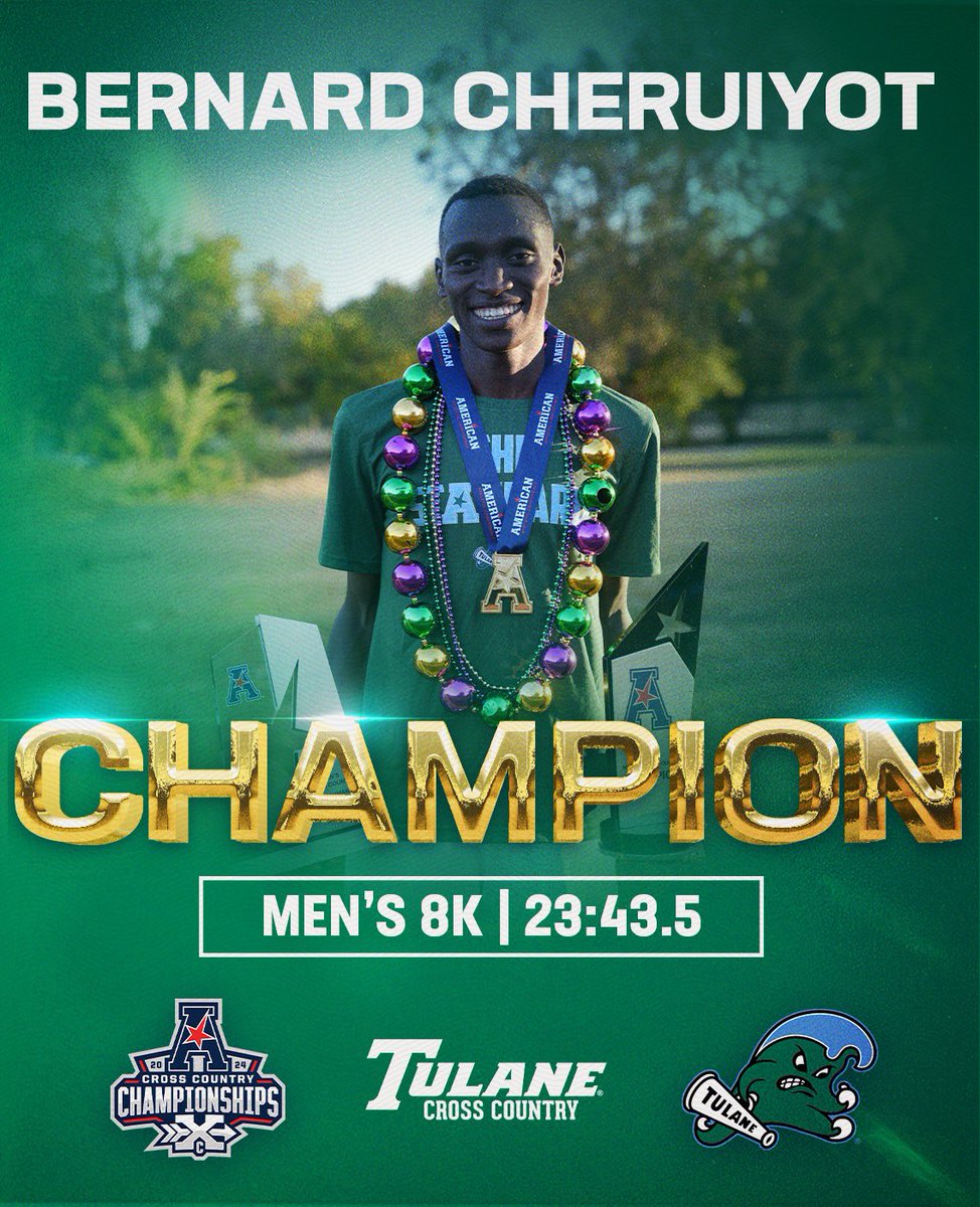 BERNARD CHERUIYOT IS YOUR 2024 AAC INDIVIDUAL MEN’S CHAMPION!!⭐️⭐️

#RollWave🌊 | #RunWave👟 | #SetTheStandard📈