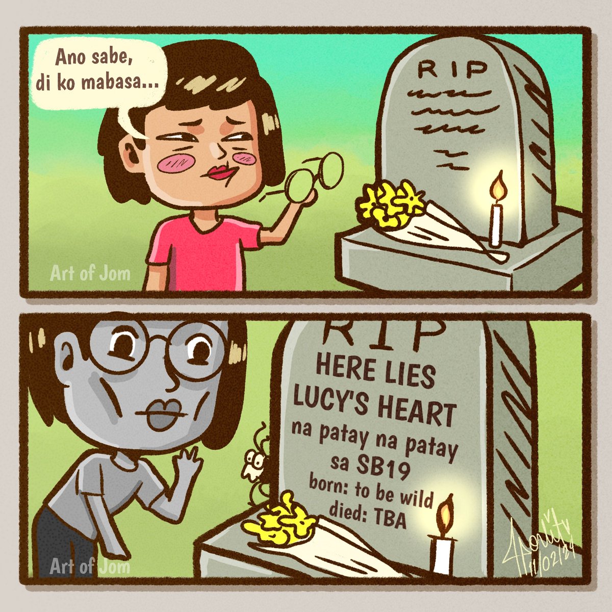 artofJom's tweet image. PART IV: Dinalaw nyo na ba ang Puso nyong Patay na Patay kay... 💀🕯

pa-HaboL 😜 @SB19Official
@stellajero_ @felipsuperior @justintdedios @imszmc @JoshCullen_s #deluluisthesolulu #SB19 #sb19comics #sb19fanart #ATINCOMICS #ATINLucy #LucyDeLulu