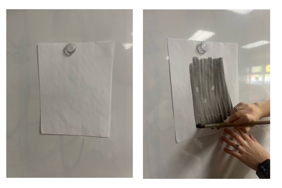 Science Fridays : Ask your child what happened when we put black paint on the white crayon drawing?